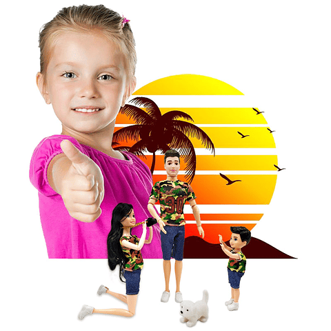 Muñeca muñeco Beauty Familia Moda Militar Articulada Juguete