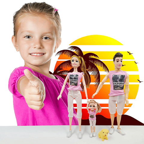 Muñeca muñeco Beauty California Familia Articulada Juguete