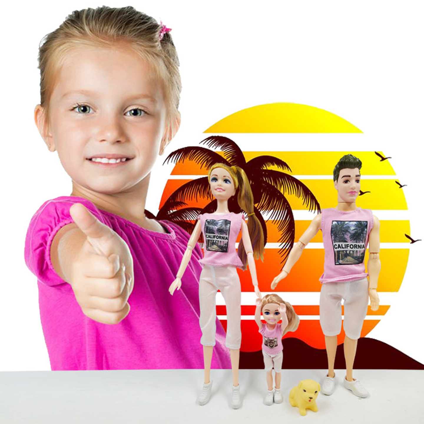 Muñeca muñeco Beauty California Familia Articulada Juguete 1