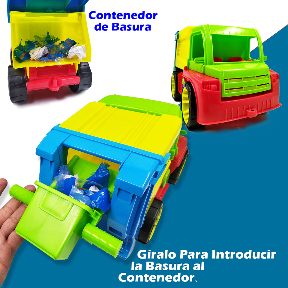 Carro Recolector Basura Juguete Camión Escala Juguetería Didáctico 3