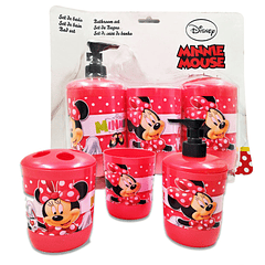 Set De Baño Minnie Mouse  Infantil Hogar Decoración Niños Vasos