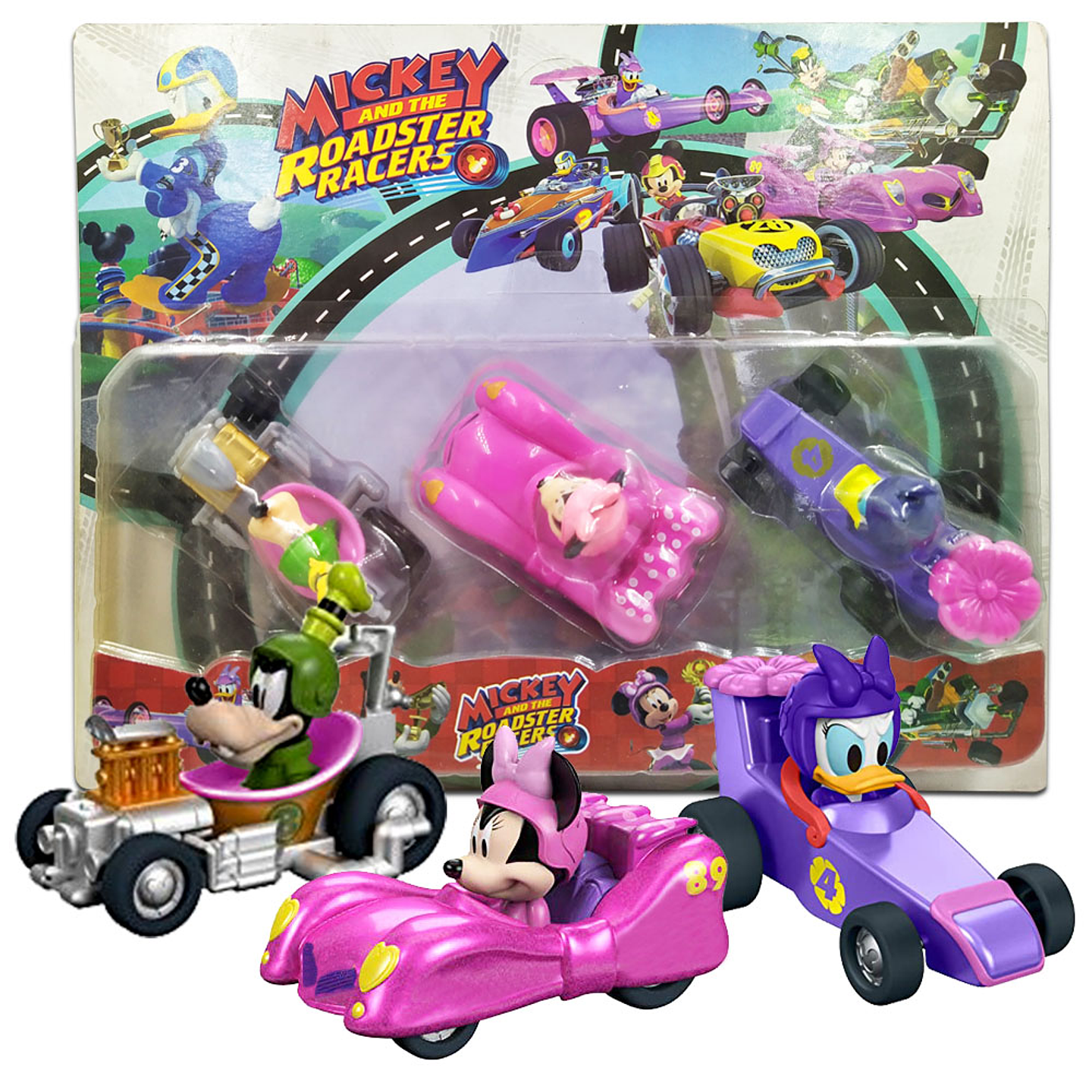 Carros Mickey Mouse Juguete Set x3 Vehículos Niños Niñas  1