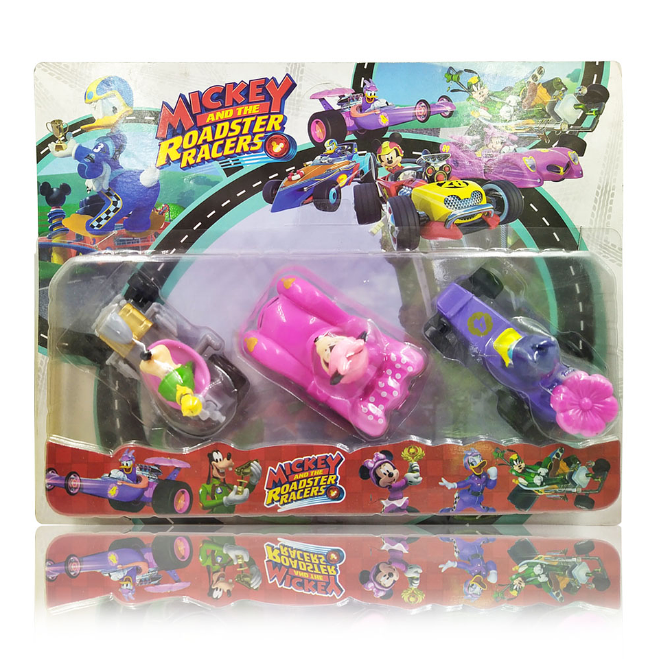 Carros Mickey Mouse Juguete Set x3 Vehículos Niños Niñas  4