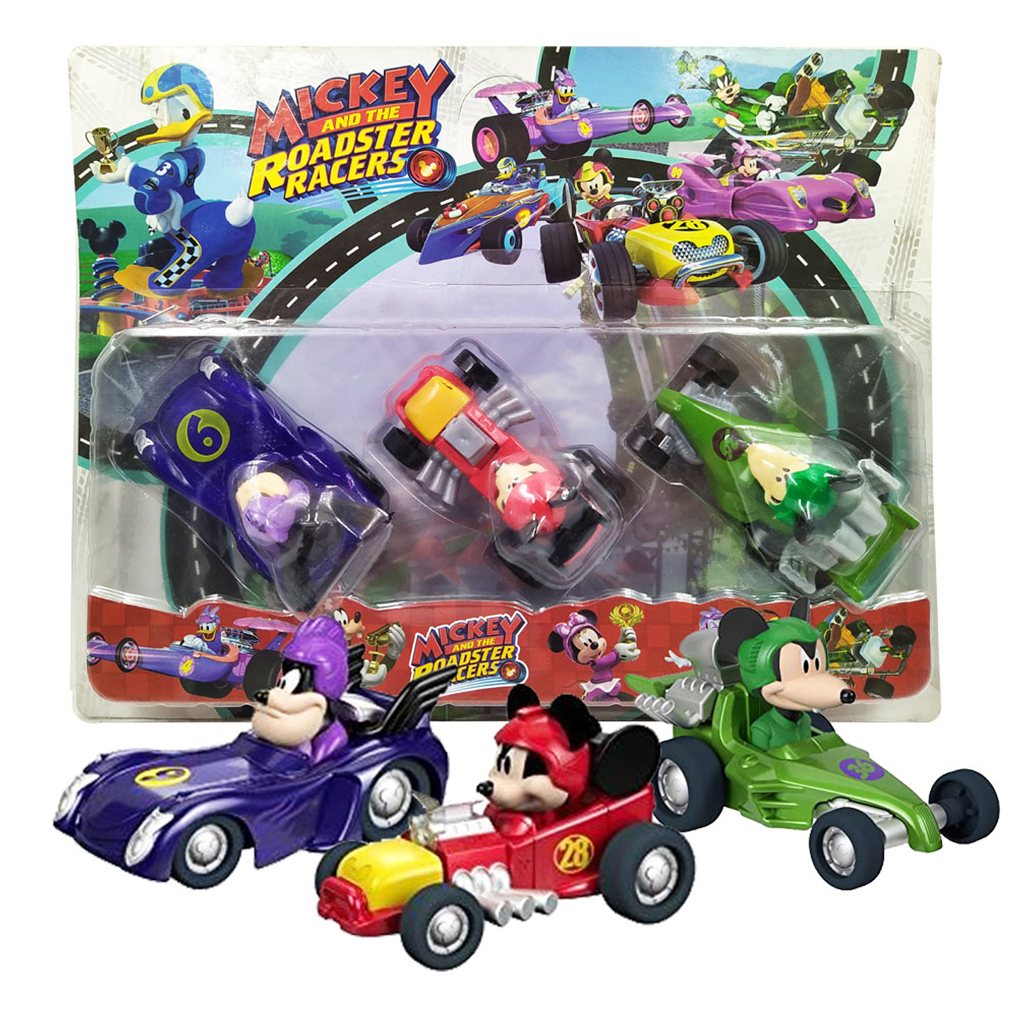 Carros Mickey Mouse Juguete Set x3 Vehículos Niños Niñas  1