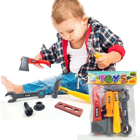 Herramientas Juguete Set x 7 Pcs Niños Juguetería Plástica