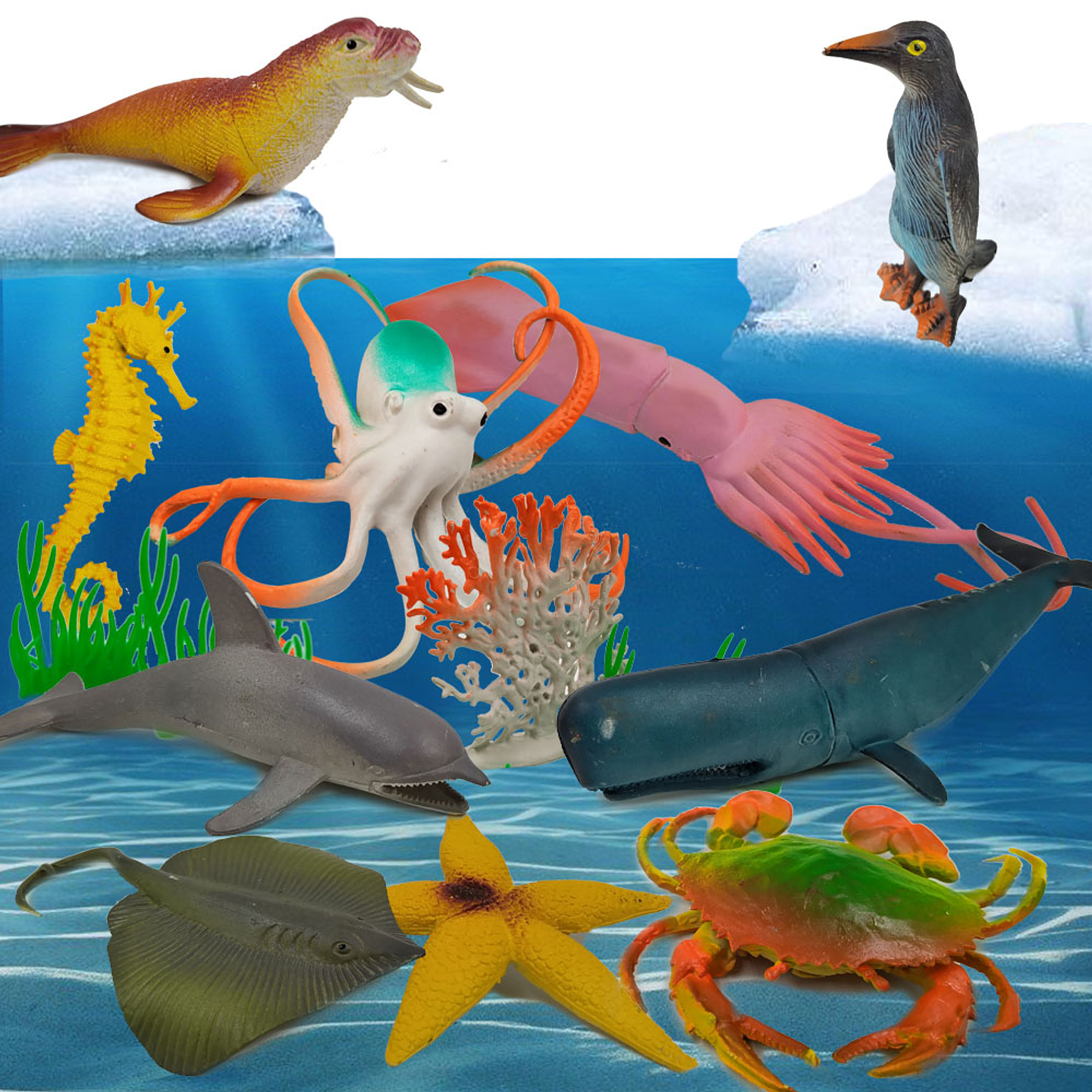 Animales de Mar Juguete Didáctico Infantil Figuras Marinas 2