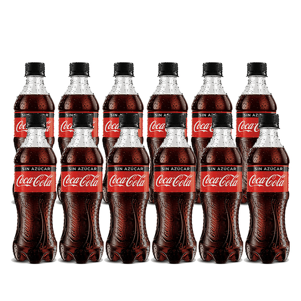 Gaseosa Coca Cola Sin Azúcar 400 ml Paca x 12 Unidades