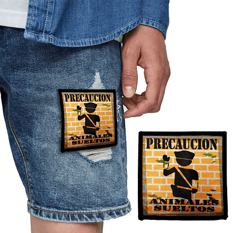 Parches Precaucion Bordado 8cm Accesorio Prendas