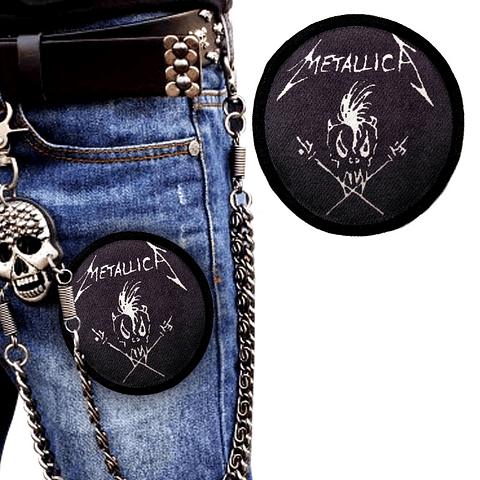 Parche Metallica Rock Bordado 8cm Accesorio Prendas
