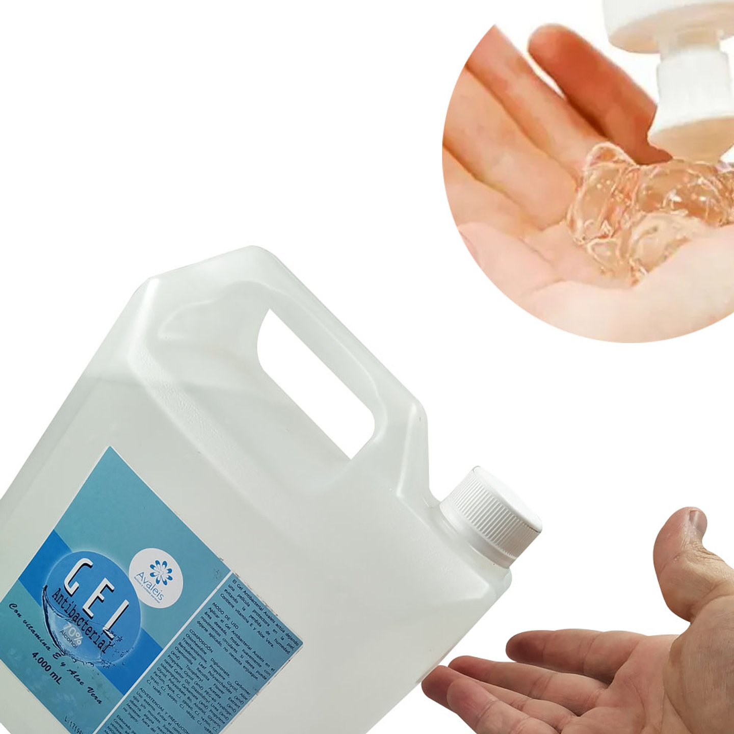 Gel Antibacterial Áloe Vera 4.000 ML Medicinal Alcohol Avaleis 2