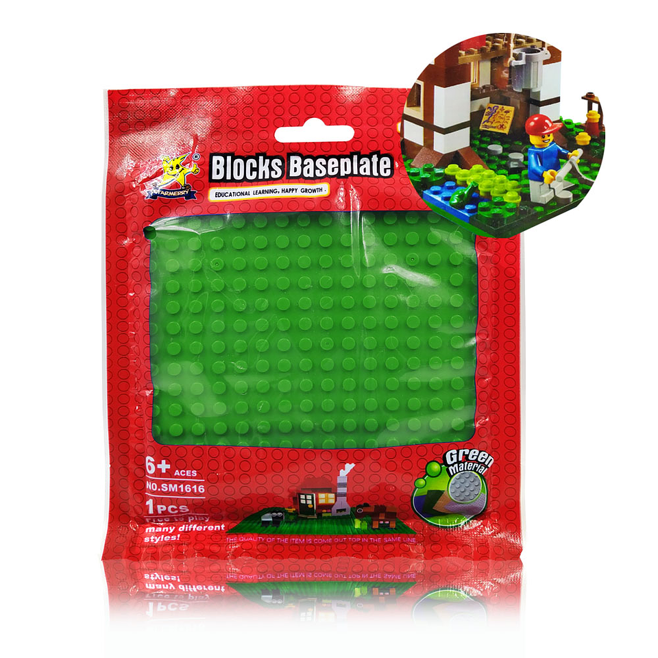 Placa Base Verde 16x16 Blocks Juguete Niños Armables Starmerry 1
