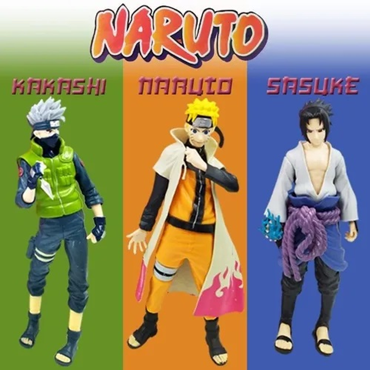 Naruto Kakashi Sasuke Figuras Colección X3 Colección Juguete