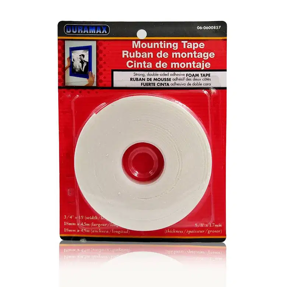 CINTA ADHESIVA DOBLE CARA PARA MONTAJE HOGAR OFICINA DURAMAX 3