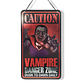 LETRERO DRACULA CAUTION HALLOWEEN DECORACION - Miniatura 1