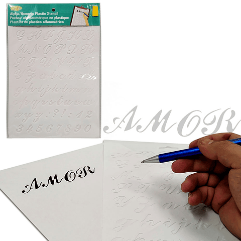 PLANTILLA ALFANUMERICA PLASTICA PAPELERIA DECORACION