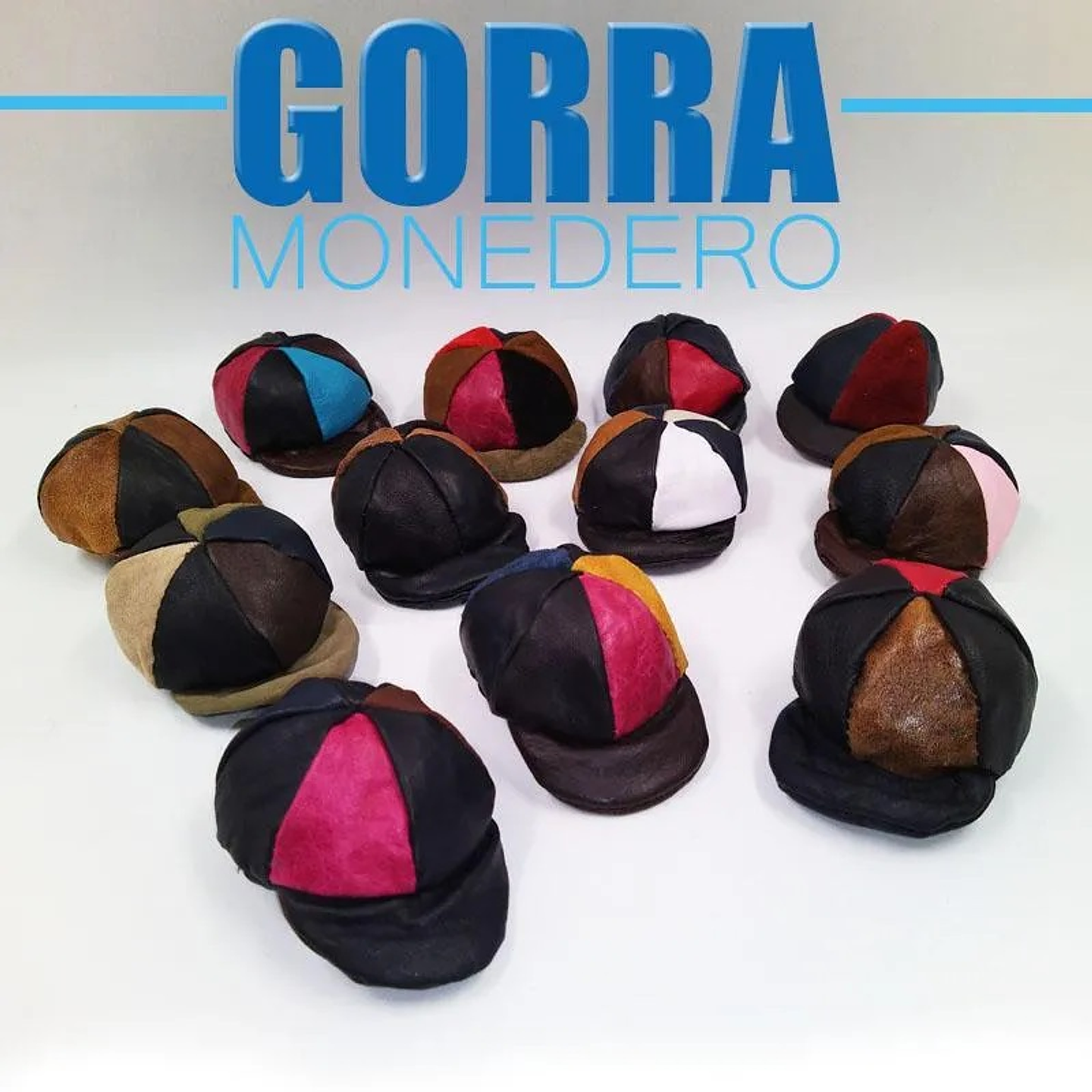 MONEDEROS CUERO CARTERA HOMBRES FORMA GORRA ACCESORIOS 3