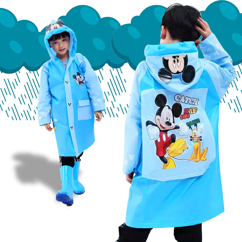 MICKEY MOUSE CARPAS IMPERMEABLES LLUVIA ROPA INVIERNO JUGUETERIA NIÑOS 1