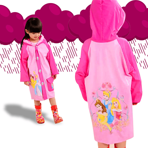 PRINCESAS CARPAS IMPERMEABLES LLUVIA ROPA INVIERNO JUGUETERIA NIÑAS