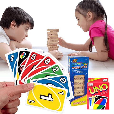 JUEGOS DE MESA JUGUETES DIDACTICOS JENGA CARTAS UNO JUGUETERIA