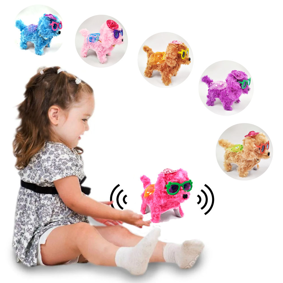 PERROS GAFAS CHILLONES JUGUETES PELUCHES MOVIMIENTO JUGUETERÍA 1