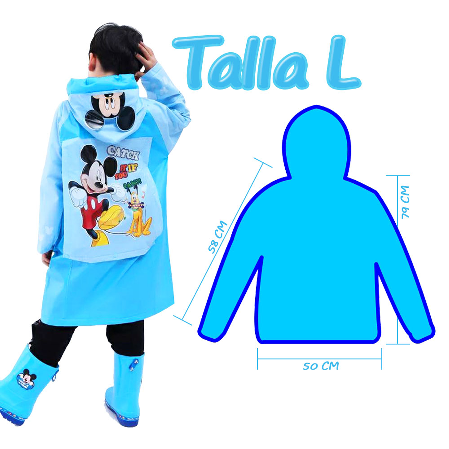 MICKEY MOUSE CARPAS IMPERMEABLES LLUVIA ROPA INVIERNO JUGUETERIA NIÑOS 3