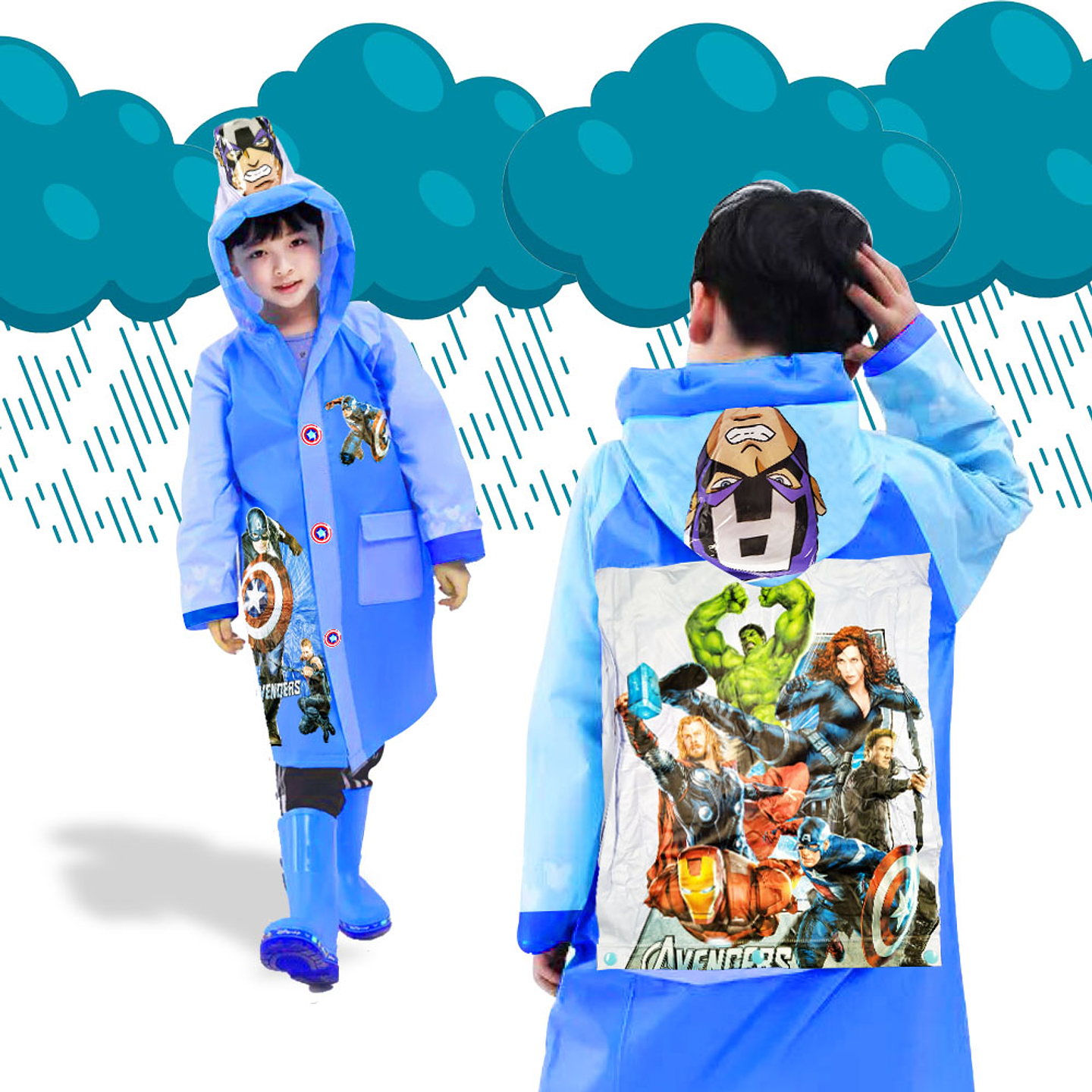 CAPITAN AMERICA CARPAS IMPERMEABLES LLUVIA ROPA INVIERNO JUGUETERIA NIÑOS 1