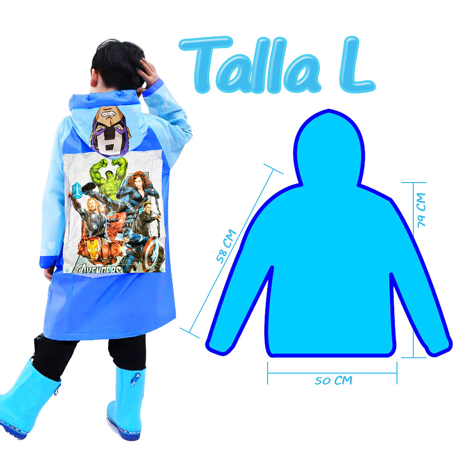 CAPITAN AMERICA CARPAS IMPERMEABLES LLUVIA ROPA INVIERNO JUGUETERIA NIÑOS 4