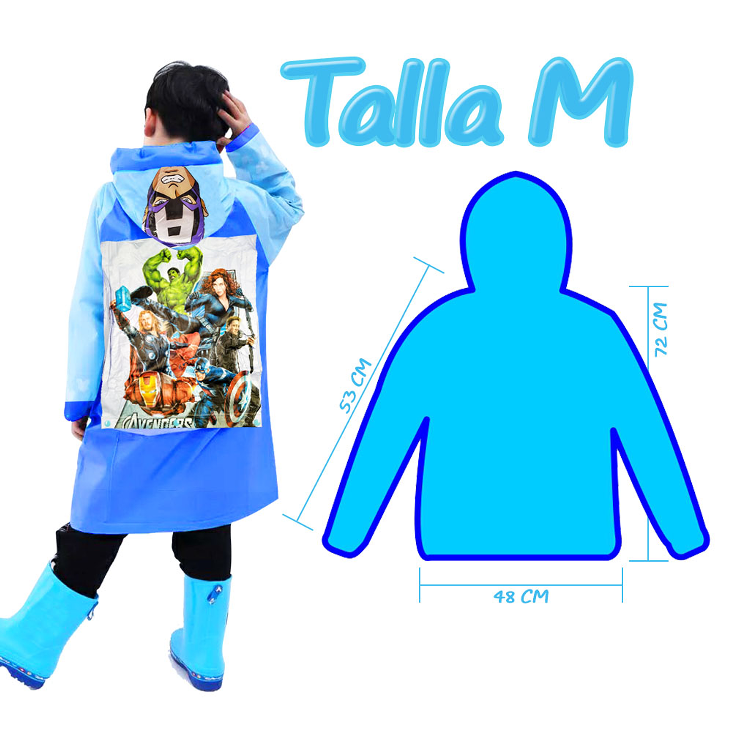 CAPITAN AMERICA CARPAS IMPERMEABLES LLUVIA ROPA INVIERNO JUGUETERIA NIÑOS 3