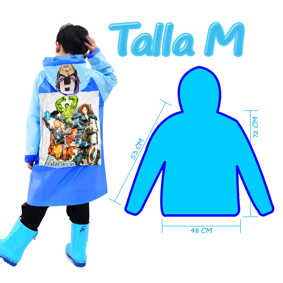 CAPITAN AMERICA CARPAS IMPERMEABLES LLUVIA ROPA INVIERNO JUGUETERIA NIÑOS 3