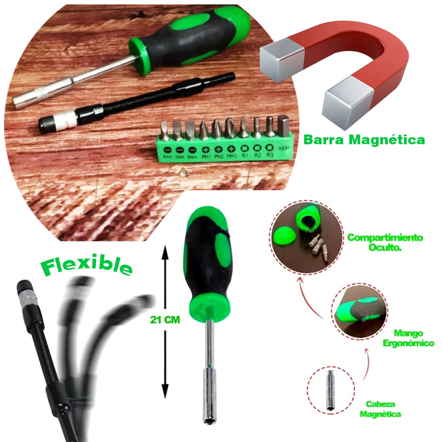 DESTORNILLADORES BARRA FLEXIBLE FERRETERIA HERRAMIENTAS 2