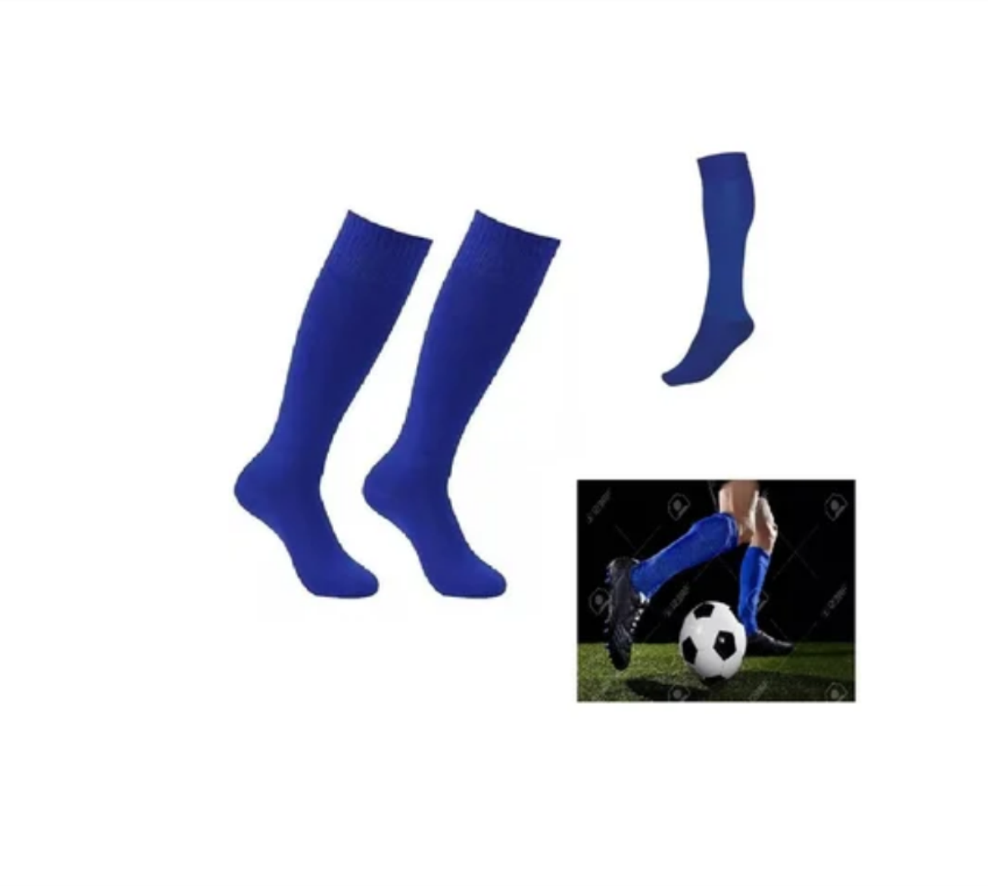Medias Deportivas Azul Rey 6-8 Unisex Fútbol Calcetines Calidad 2