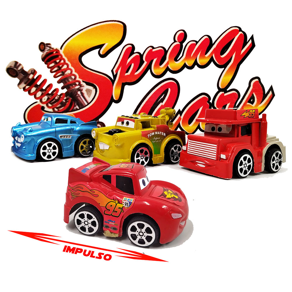 Cars Carros Juguetes Impulso Set X4 Niños Colección Juguetería 2