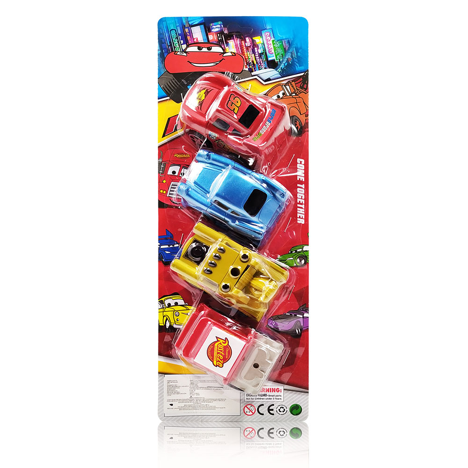 Cars Carros Juguetes Impulso Set X4 Niños Colección Juguetería 4