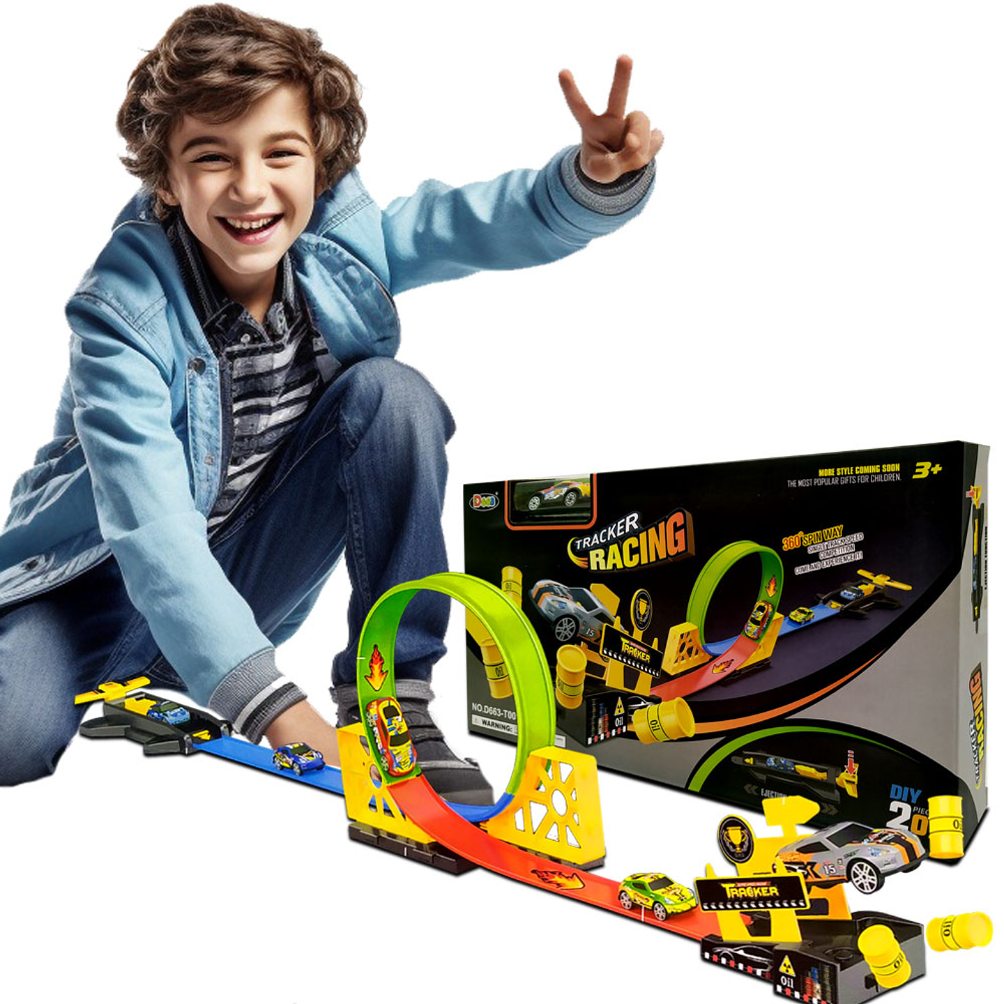 Pista Carros 360 Juguetes Lanzador Vehículos Juguetería 1