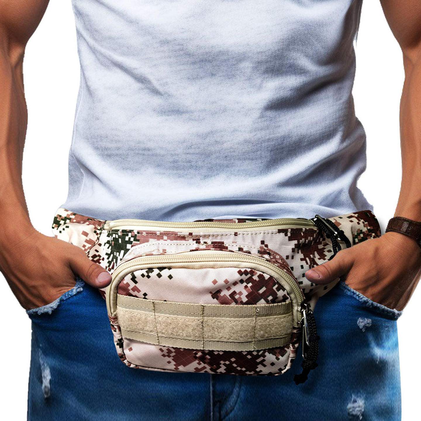 Cangurera Militar Riñonera Táctica Camuflada a 1