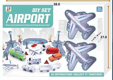 Pista Set Aeropuerto Vehículos Juguetes Avión Juguetería  