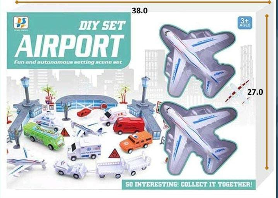 Pista Set Aeropuerto Vehículos Juguetes Avión Juguetería   1