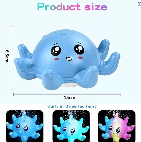 Pulpo Luminoso Chorros Juguete Baño Bebes Juguetería