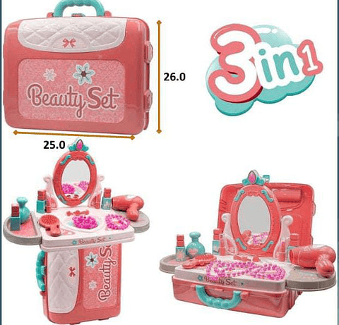 Maleta Tocador Juguetes Niñas Infantil Accesorios Juguetería