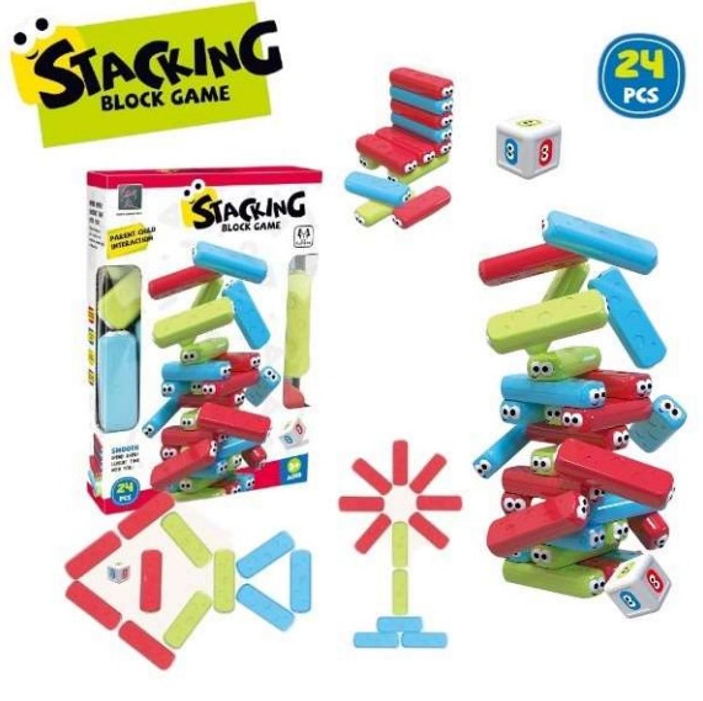 Jenga Infantil  Multicolor 24 PCS 1