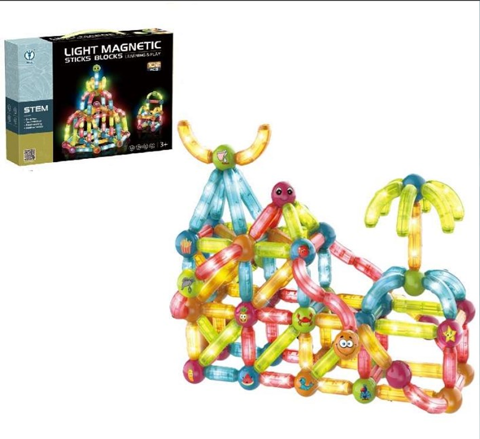 Juego de Bloques  Magnéticos con Luces x  102 pcs 1