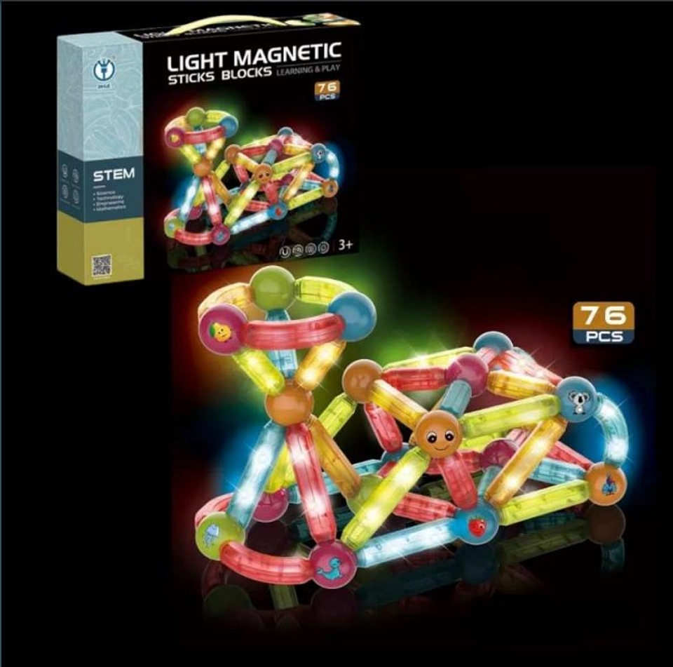 Juego de Bloques  Magnéticos con Luces x  76 pcs 1