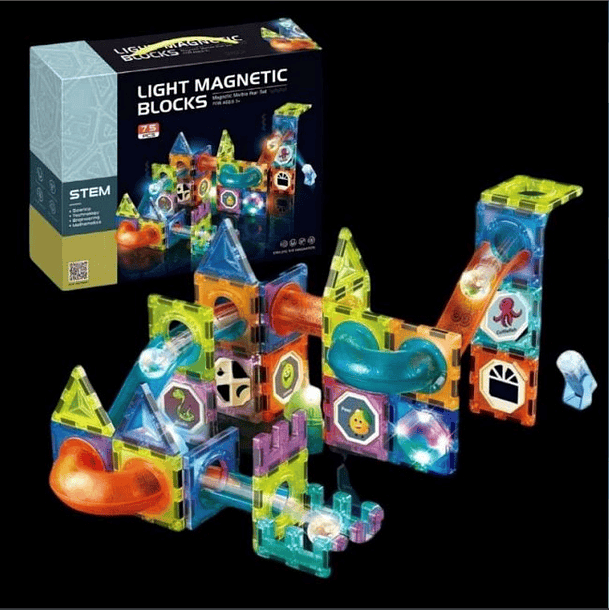 Juego de Figuras  Magnéticas con Luces x  75 pcs 