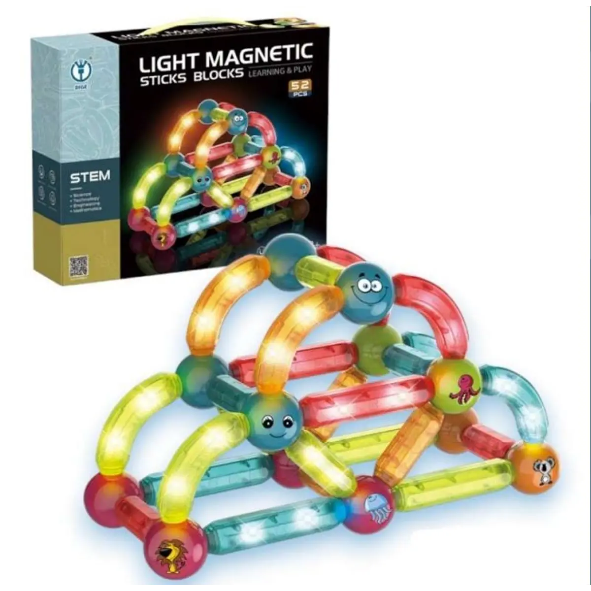 Bloques Magnéticos Con Luz LED - 24 Piezas, Juguete Educativo Para Niños | A Partir De 3 Años, Regalo Ideal