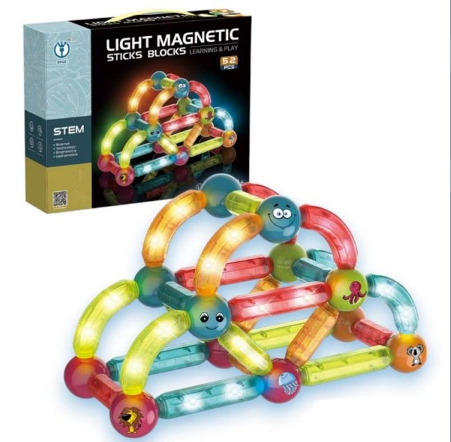 Juego de Bloques  Magnéticos con Luces  x 52 pcs 1