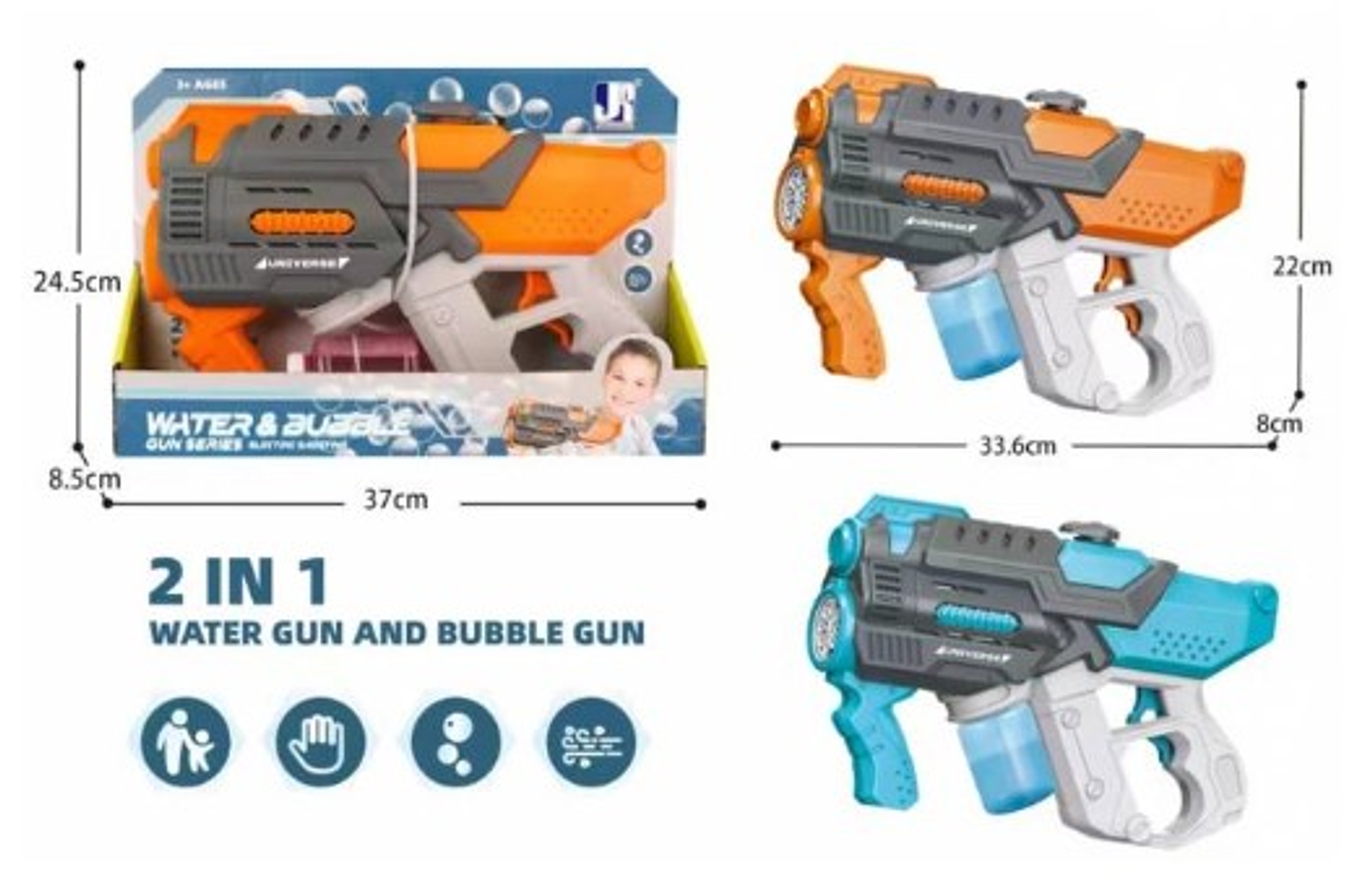 Pistola Lanzador de Agua y Burbujas 3