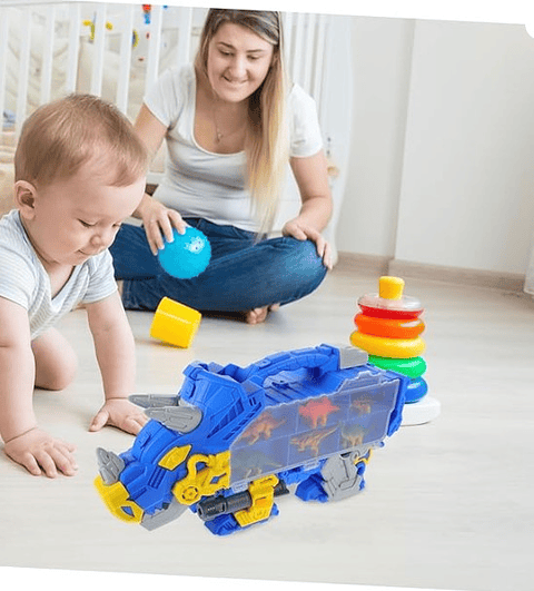 Mula Niñera Triceratops con  Dinosaurios caja