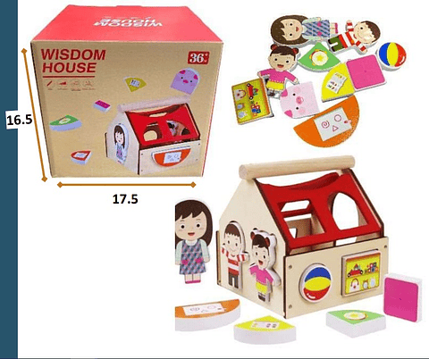 Casa Encajable Didáctica En Madera