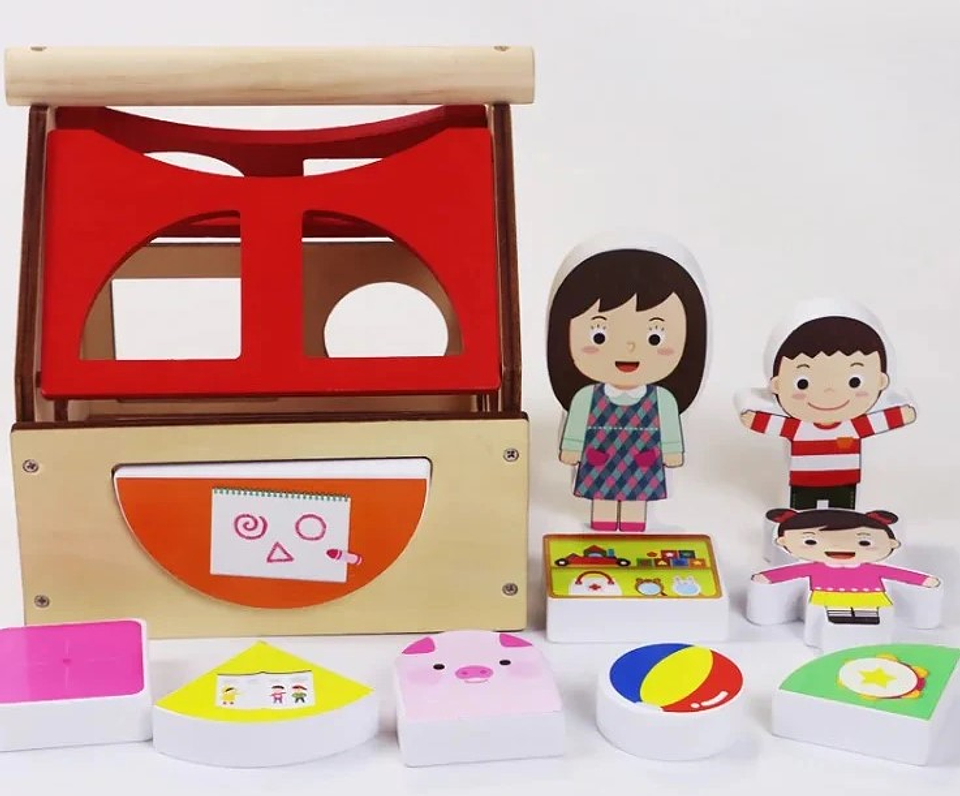 Casa Encajable Didáctica En Madera 3