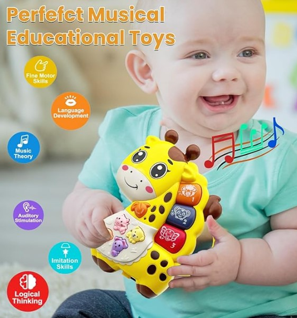Piano Musical Jirafa Juguetería Didáctica Juguetes Bebes 4